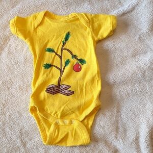 Charlie Brown Christmas Tree Yellow Onsie